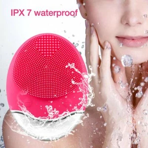 Bamboo Charcoal Silicone Wireless Electric Face Brush Waterproof Facial Massager - Picture 1 of 28