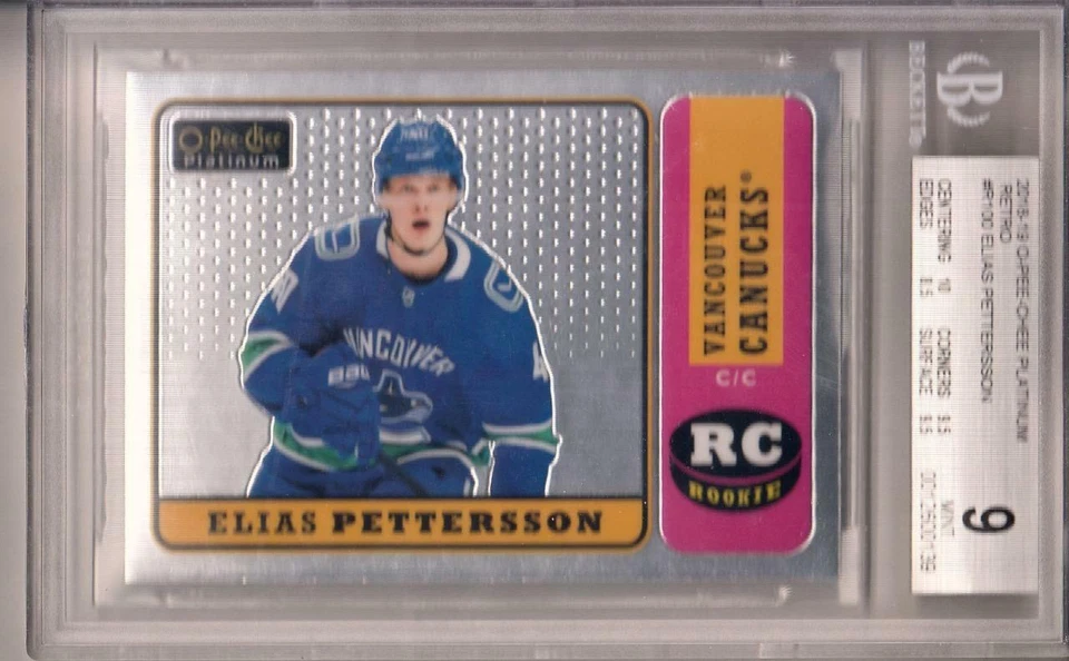 2018-19 O-PEE-CHEE Platinum Retro #R100 Elias Pettersson Canucks BGS 9 0139 - Image 1 of 1