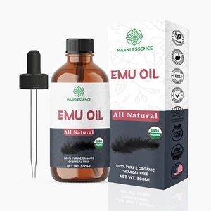 100ML LARGE ORGANIC AUSTRALIAN EMU OIL 100% PURE AND NATURAL -NON GMO -USA MADE - Picture 1 of 3