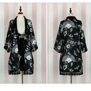 Japanischer Damen-Kimono Mantel Yukata Oberbekleidung langer Bademantel Oberteil locker Vintage Retro - Bild 1 von 12