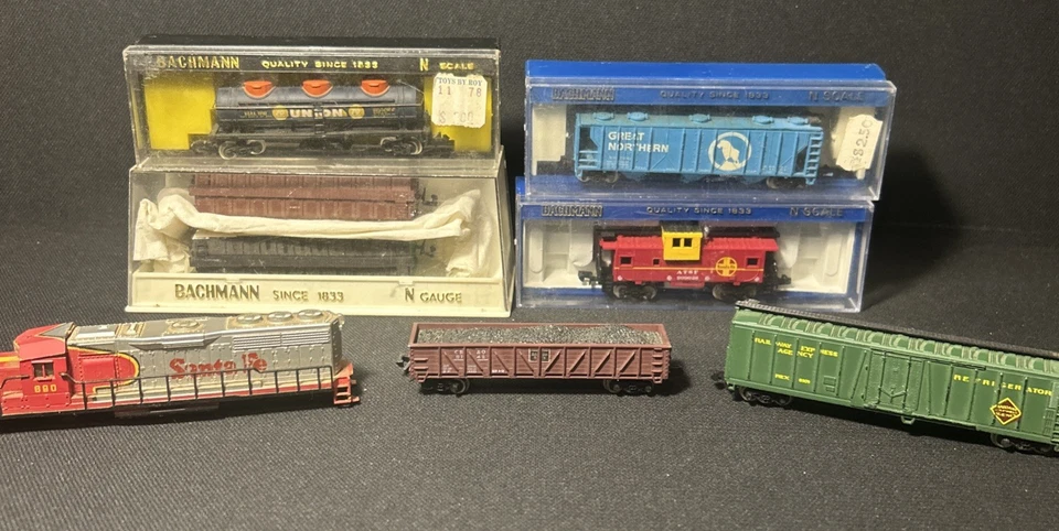Vintage Bachmann N Scale #18 Lot Of 7 C-6 UCOX 5421 ATSF 5701 Great Northern - Image 1 of 1