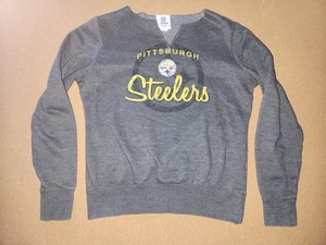 PITTSBURGH STEELERS GRAY LONG SLEEVED SWEATSHIRT WOMENS SMALL - Picture 1 of 19