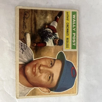 1956 Topps - Wally Post #158 White Back - Image 1 of 2