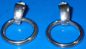 Vintage Sterling Silber 925 Italien Dyadema Ohrhänger Ringe 20mm Ø 27mm lang - Bild 1 von 3