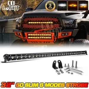 AUXBEAM 32" LED Light Bar Strobe Amber White for Can-Am Maverick X3 Max 30" 4WD - Picture 1 of 17