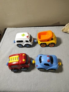 Link & Go! Magnetic Vehicles - Set of 4 Fire Truck Dump Truck Ambulance Car - Picture 1 of 11