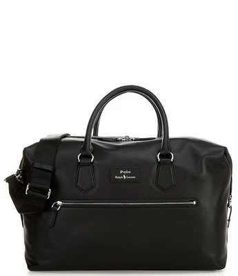 Bolso de Lona Polo Ralph Lauren Cuero Liso Negro Foto 1 de 4