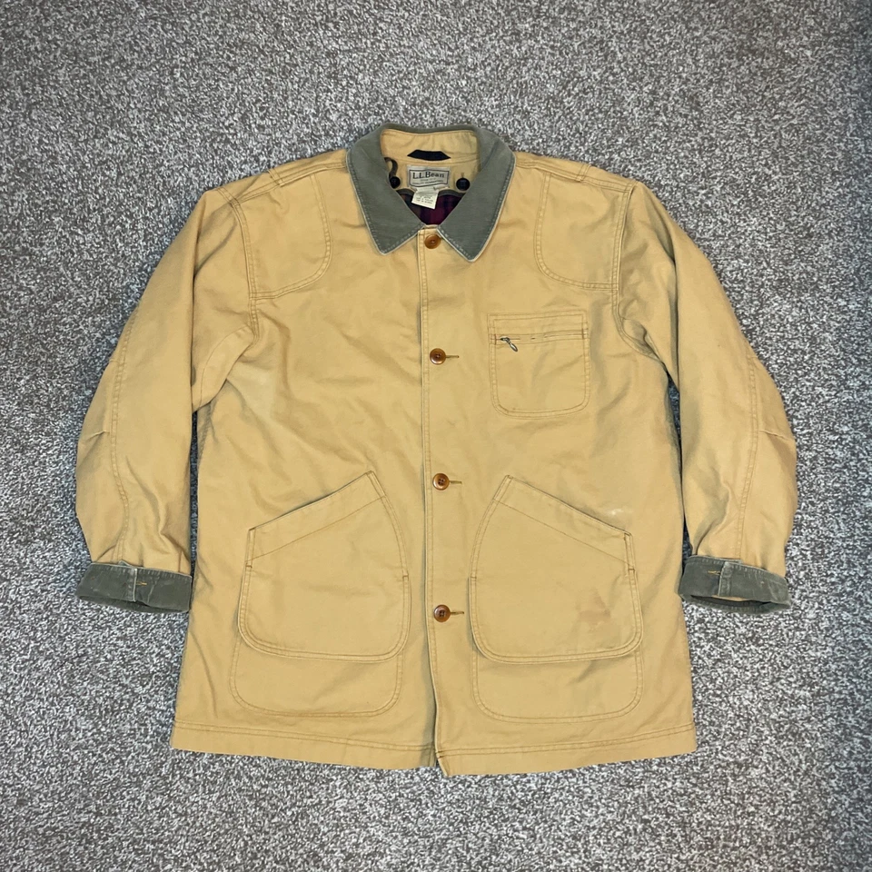 Vintage LL BEAN Mens XL PRIMALOFT Flannel Lined Field Chore Barn Jacket 0JX74 - Image 1 of 4