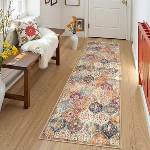 Moroccan Trellis Washable Runner Rug, 2x6 Kitchen Runners for Hallways 6 Feet... - Picture 1 of 7