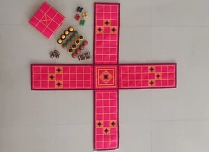 Traditional Chausar, Chopad, Parcheesi, Pachisi, Pagade, Thayam, Ludo, Chopat C3 - Picture 1 of 10