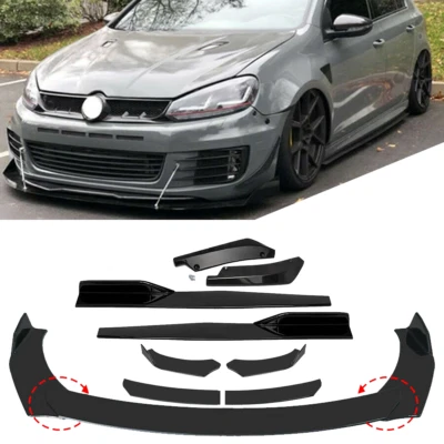 For Volkswagen Jetta Front Bumper Spoiler Body Kit /Side Skirt /Rear Lip Glossy Foto 1 de 4