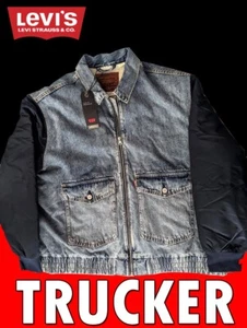 RARA EDICIÓN LIMITADA NUEVA PARA HOMBRE LEVI'S CAMIONERO CHAQUETA SHERPA RETRO DE COLECCIÓN DENIM - Imagen 1 de 10