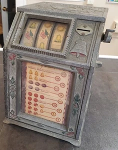 VINTAGE ORIGINAL PURITAN BABY BELL 5C SLOT MACHINE 5 CENT WORKS - Picture 1 of 7