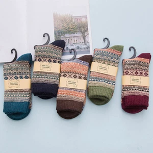 5`Paar`bunte`Norweger`Socken`mit`schönem`Muster`Hygge`mit`Wolle`Gr.`35`-`42`2023 - Bild 1 von 6