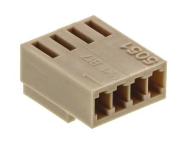 1 x Carcasa conector hembra Molex KK 5051, paso de 2,5 mm, 4 vías, 1 fila Foto 1 de 1