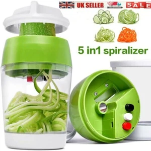 5 In 1 Portable Spiralizer Vegetable Handheld Peeler Brushes Cutter Fruit Slicer - Picture 1 of 12