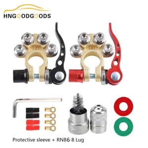 Car Battery Terminal Connectors Clamp Brass Quick Release Disconnect Terminals - Picture 1 of 13