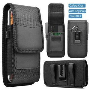 Vertical Cell Phone Belt Clip Holster Pouch Buckle Wallet Card Holder Case Cover - Picture 1 of 37