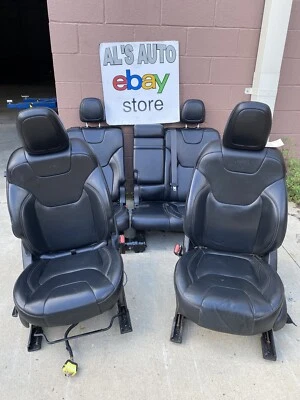 14-18 Jeep Cherokee Seats Black Leather Full Set Driver Power OEM - Imagem 1 de 4