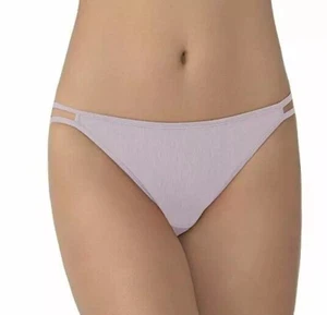 Size 7 (Large) Vanity Fair 18108 String-Bikini Panties "Earthy Gray" NEW w/tags - Picture 1 of 2