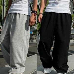 Hombres Pantalones Sueltos Hip Hop Deportes Informales Pantalones de Sudadera Cintura Elástica Pantalones Sueltos - Imagen 1 de 16