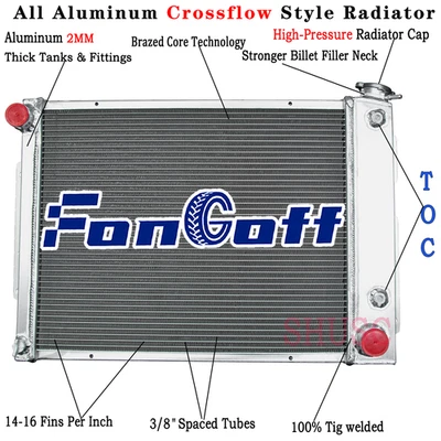 3 Row Aluminum Radiator For Chevy Camaro Z28 Pontiac Firebird 21" 1967 1968 1969 Foto 1 de 4