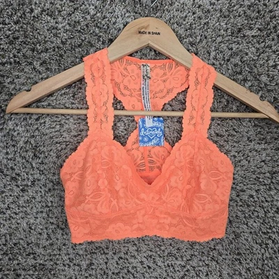 Bralette Intimately Free People para mujer XS naranja encaje galón espalda cruzada Foto 1 de 4