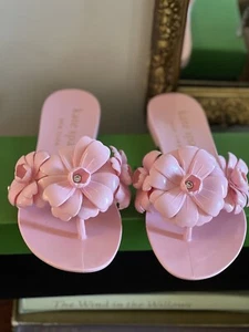 Kate Spade Jaylee Slide Sandals Floral Jelly Jellies Flipflop Pink 8 9 (READ) - Picture 1 of 6