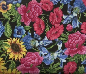 Helles Gartentagebuch Sonnenblumen Timeless Treasures große Blumen Blumen Stoff - Bild 1 von 1