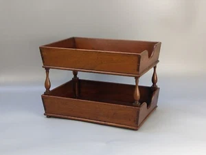 Antique Mahogany Desk Double Tray Organiser - Picture 1 of 18