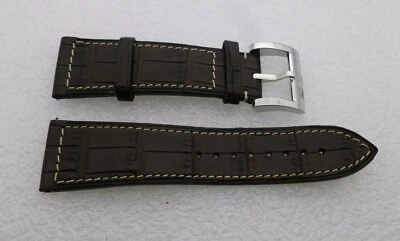 Genuine Michele 24mm Brown Alligator  Watch Band Strap Pre-Owned - Image 1 of 4