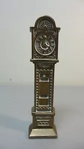 UNUSUAL VINTAGE ENGLISH BRASS MINIATURE DOLL HOUSE GRANDFATHER CLOCK - Picture 1 of 6