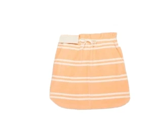 Free Assembly Girls L 10-12 Cropped ONLY Dolphin Hem Skirt, PEACH NECTAR STRIPE - Picture 1 of 5