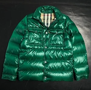 Auth Boys Burberry Quilted Puffer Green Nova Check Coat Jacket - 12 years 152 cm - Picture 1 of 12