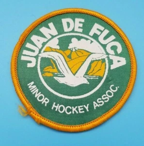 PARCHE ASOCIACIÓN HOCKEY MENOR JUAN DE FUCA - ORIGINAL VINTAGE - CANADÁ AÑOS 70 - Imagen 1 de 2