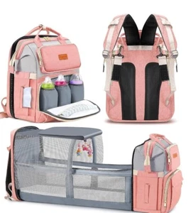 3-in-1 Baby Diaper Bag Backpack with Changing Station Portable Mommy Travel Bag - Picture 1 of 9