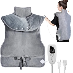 Electric Microfiber Heating Pad Wrap for Neck Shoulders Back Warm Pain Relief - Picture 1 of 12