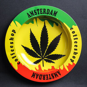 Novelty Ashtray Cigarette Tobacco Tin Rolling Metal Smoking Tray Amsterdam #5