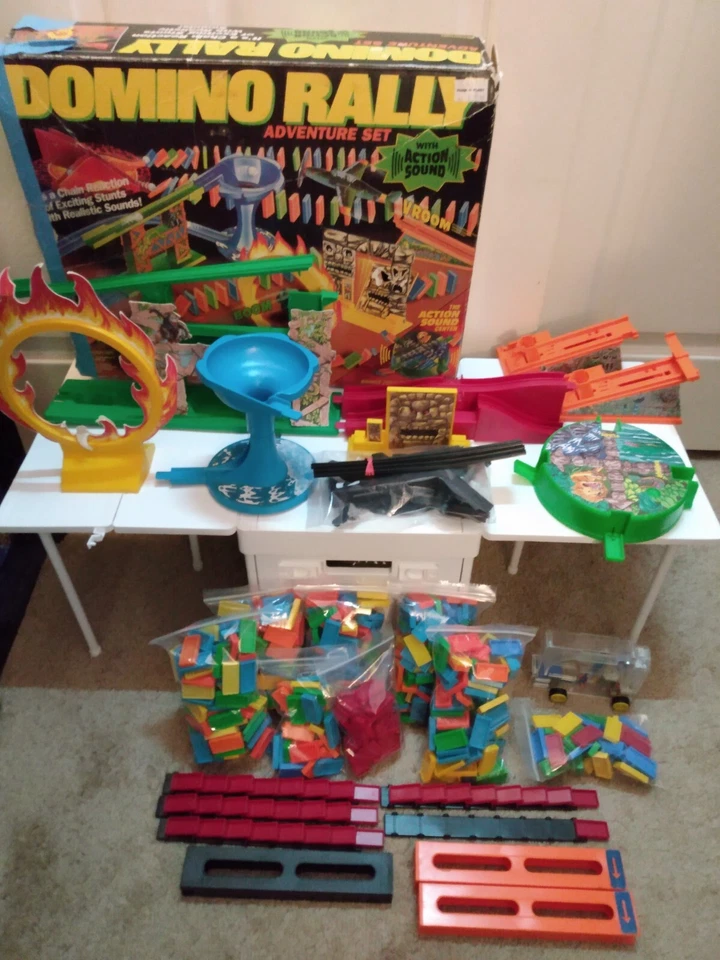 Incomplete Vintage Pressman Domino Rally Adventure Set w/ Dealer & 600+ Dominoes - Image 1 of 4