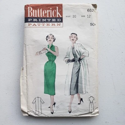 Conjunto de abrigo de vestir sin mangas ajustado Butterick 6529 vintage de los años 50 patrón de costura  Foto 1 de 2