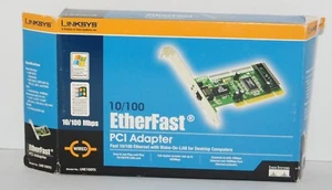 Linksys 10/100 EtherFast PCI Adapter Ethernet Desktop Model LNE100TX, w/ Cables - Afbeelding 1 van 7