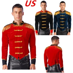 Mens Vinatge Velvet Jackets Circus Ringmaster Cosplay Costume Fancy Outerwear - Picture 1 of 44