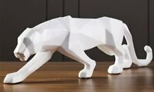White Jaguar Animal Idol Gift Showpiece Statue Figurine Home Office Decor