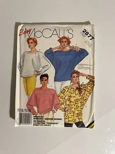 Prendas para el torso suéter McCalls 2877 talla grande calce cuadrado mediano, patrón de costura fácil - Imagen 1 de 2