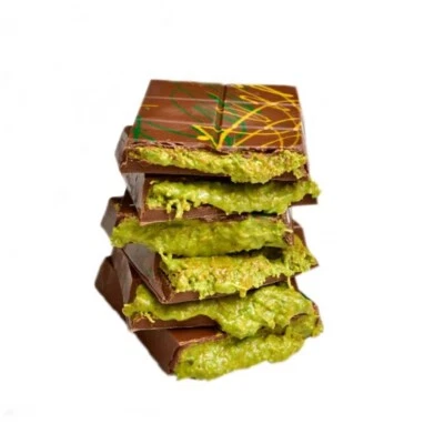 LUXURY HANDMADE  DUBAI CHOCOLATE BAR PISTACHIO KATAIFI MILK CHOCOLATE BAR - Image 1 of 4