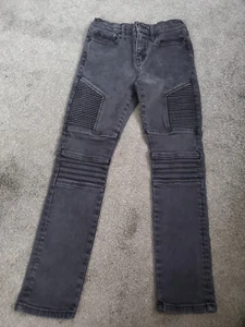 Boy's RSQ Black Super Skinny Pleated Stretch Denim Jeans Size 14 - Picture 1 of 3