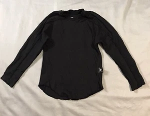 Nununu Sweatshirt Girls 4-5 Black Long Sleeve Cut Off Hem - Picture 1 of 11