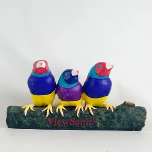 VIEWSONIC Advertising Promo Gouldian Finch Parrots Birds On Branch Pen Holder - Picture 1 of 6