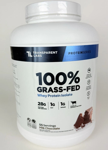 Transparent Labs Grass-Fed Whey Protein Isolate Milk Chocolate 55 ...