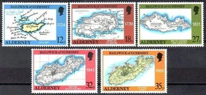 ALDERNEY 1989 Carte geografiche 5v MNH** - Picture 1 of 1